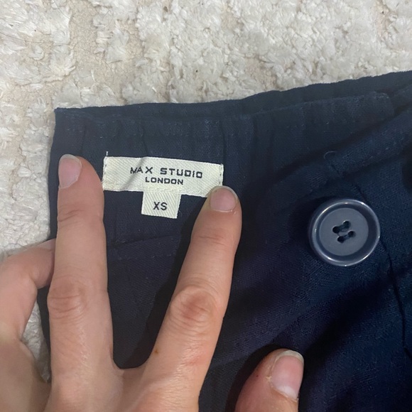 Max Studio Dark Blue Buttoned High waist Wide leg size XS - Picture 2 of 5